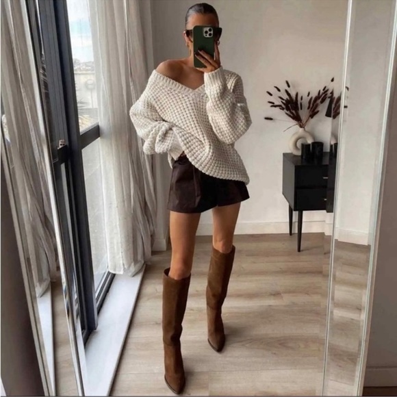 New Zara Split Suede Heeled Boots 2006/910 Blogger’s Favorite - Picture 3 of 4